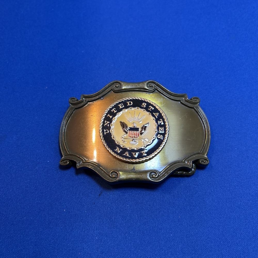 Rare United States Navy Belt Buckle  Vintage 1978 Raintree Brass‎ USA